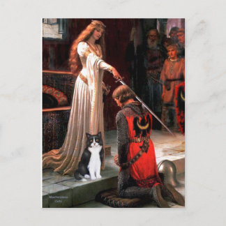 Carte Postale L'Accolade - Chat noir et blanc