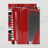 Carte Postale L'accordéon rouge (Devant / Derrière)
