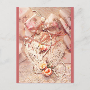 Carte Postale LACE HEART & PERLES par SHARON SHARPE