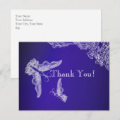 Carte Postale LACE vintage & BOUTEILLES OMBRÉ BLEU (Devant / Derrière)