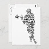 Carte Postale Lacrosse Player Word Art (Devant / Derrière)