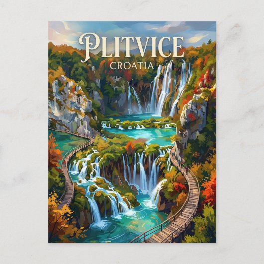 Carte Postale Lacs de Plitvice Croatie (Devant)