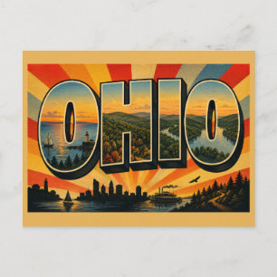 Carte Postale Lacs d'Ohio, collines des Appalaches, rivière Art