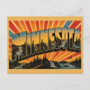 Carte Postale Lacs Minnesota Cascades Forêts Boréales Art
