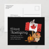 Carte Postale L'ACTION DE GRÂCE CANADIENNE avec | Drapeau du Can (Devant / Derrière)