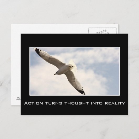 Carte Postale L'action transforme la pensée en réalité (Devant / Derrière)