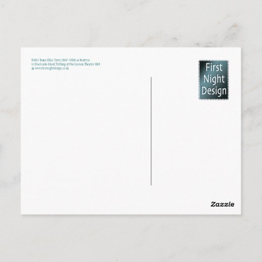 Carte Postale L'actrice Dame Ellen Terry (Dos)