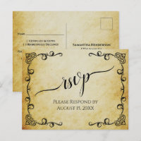 Lacy Calligraphie Vintage Parchemin Mariage RSVP