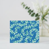 Carte Postale Lacy Feuilles bleu et vert (Debout devant)