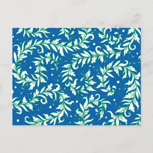Carte Postale Lacy Feuilles bleu et vert (Devant)