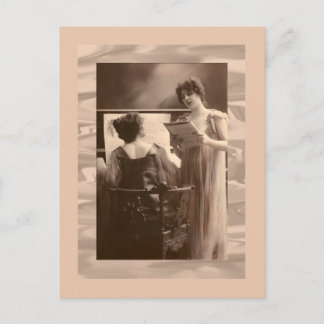 Carte Postale Ladies at piano and singing  Victorian