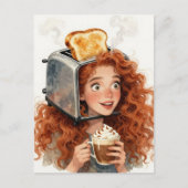 Carte Postale  Lady and A Toaster on her head  (Devant)
