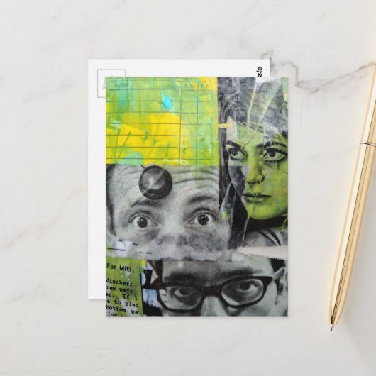 Carte Postale Lady and the Doctors Mixed Media Collage (Devant/Arrière en situation)