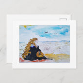 Carte Postale Lady at the beach (Devant / Derrière)