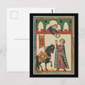 Carte Postale Lady Award du chevalier A Garland, 14e siècle (Devant / Derrière)