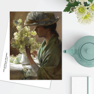 Carte Postale Lady Bouquet Hydrangeas Charles Courtney Curran