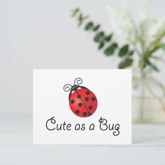 Carte Postale Lady Bug - mignonne comme un bug (Debout devant)