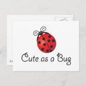 Carte Postale Lady Bug - mignonne comme un bug (Devant / Derrière)