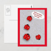 Carte Postale Lady Bug Vente de chaussures drôle (Devant / Derrière)