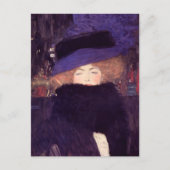 Carte Postale Lady Casquette Feather Boa Gustav Klimt (Devant)