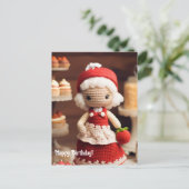 Carte Postale Lady Crochet et cupcakes Anniversaire (Debout devant)