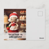 Carte Postale Lady Crochet et gâteaux d'anniversaire (Dos)