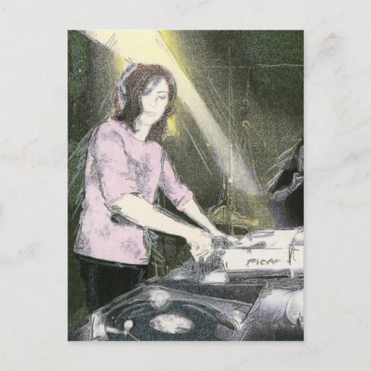 Carte Postale Lady DJ (Devant)