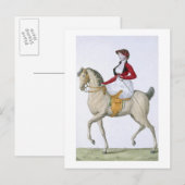 Carte Postale Lady équitation, de "Costumes Parisien", (Devant / Derrière)