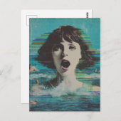 Carte Postale Lady Glitch à la plage (Devant / Derrière)