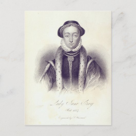 Carte Postale Lady Jane Grey, gravée par S. Freeman (Devant)