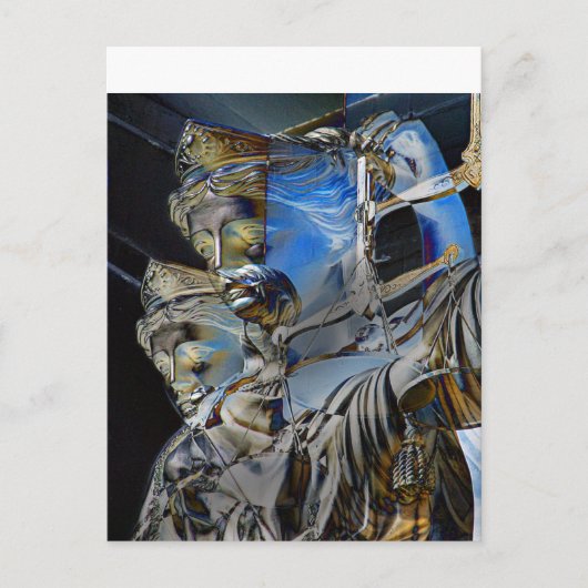 Carte Postale Lady Justice avec balance (Devant)