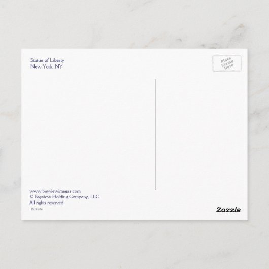 Carte Postale Lady Liberty (Dos)