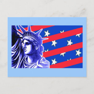Carte Postale Lady Liberty dans les couleurs patriotiques Produi