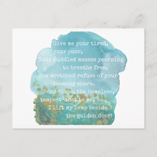 Carte postale Lady Liberty Poem (Devant)
