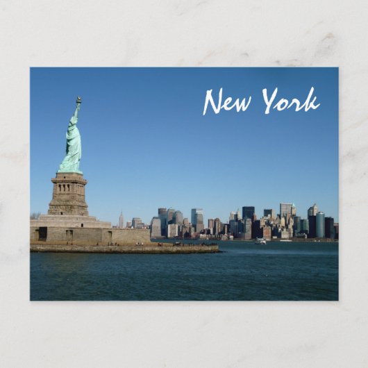 Carte Postale Lady Liberty regarde sur NYC (couleur) (Devant)