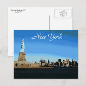 Carte Postale Lady Liberty Surveille NYC (Version Art) (Devant / Derrière)