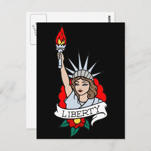 Carte Postale Lady Liberty Tattoo (Devant / Derrière)