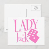 Carte Postale Lady Luck Dice (Devant / Derrière)