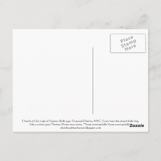 Carte Postale Lady of Victory (Dos)