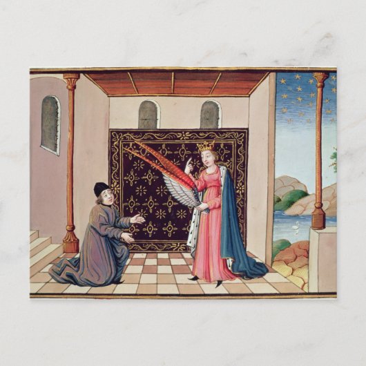 Carte Postale Lady Philosophie offre aux ailes de Boethius (Devant)