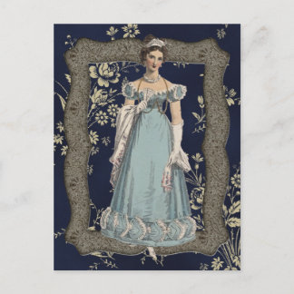 Carte Postale Lady Regency Bleue