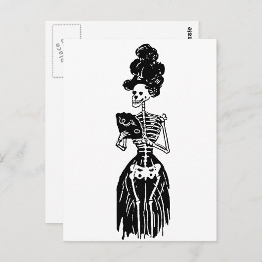 Carte Postale Lady Skeleton (Devant / Derrière)