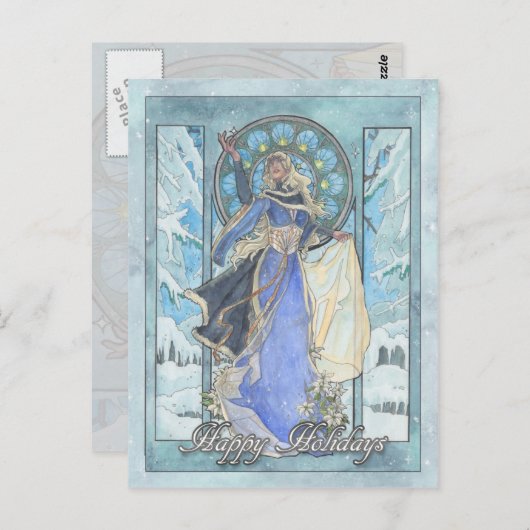 Carte postale Lady Snowflake (Devant / Derrière)