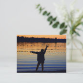 Carte Postale lady sunset silhouette (Debout devant)
