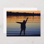 Carte Postale lady sunset silhouette (Devant / Derrière)