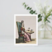 Carte Postale Lady Taking Coffee, fashion plate, c.1695 (engravi (Debout devant)