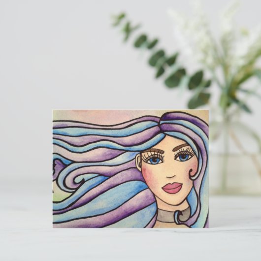 Carte postale Lady Violet & Blue. (Debout devant)