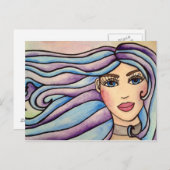 Carte postale Lady Violet & Blue. (Devant / Derrière)