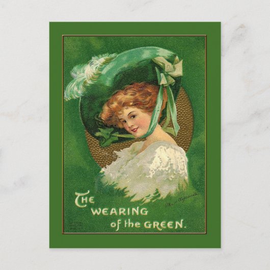 Carte Postale Lady Wears the Green for St Patrick (Devant)