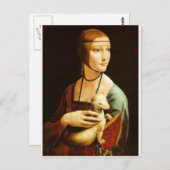 Carte Postale Lady with an Ermine par Leonardo Da Vinci c. 1490 (Devant / Derrière)